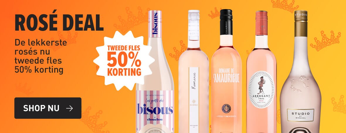 Ros&eacute; deal. De lekkerste roses nu tweede fles 50% korting